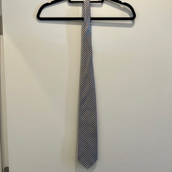 Bettini - silk Classic Checkered Tie in Brown and White - Picture 4 of 4